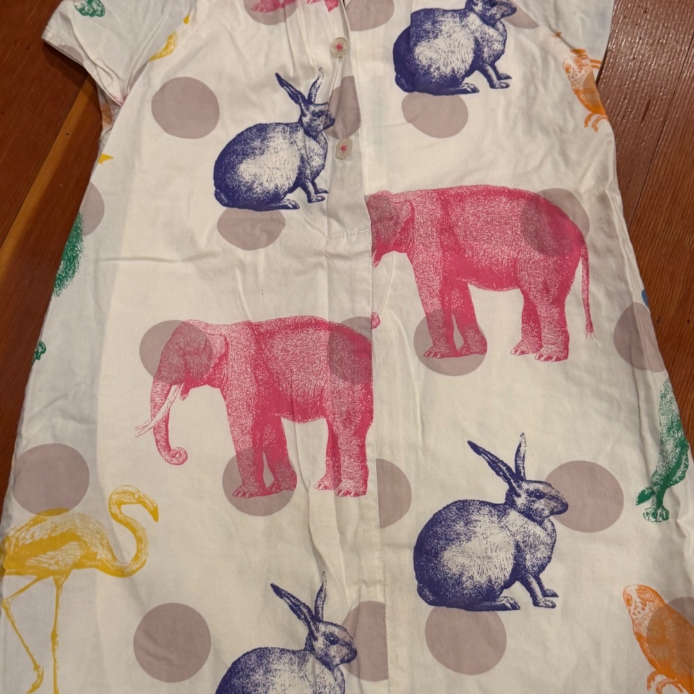 Mini Boden Girls Animal Print Dress Size 2-3Y - Picture 2 of 7